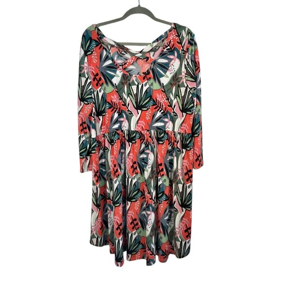 NWT Pullover Tropical Print Haute Destination Dress Size 2XL Stretchy Packable - Picture 3 of 15